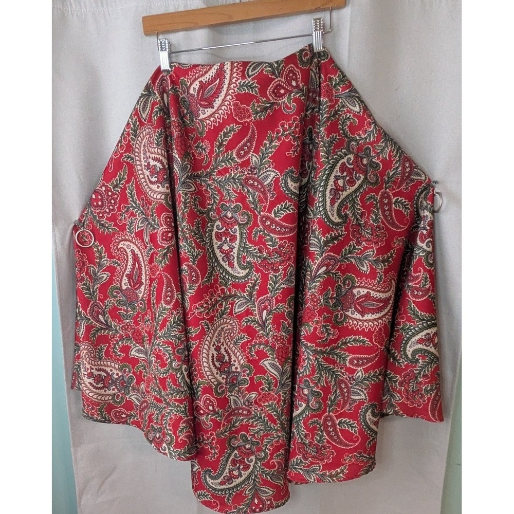 Cynthia Rowley Tablecloth Home 75in Red Paisley Circle Excellent Boho Dining
